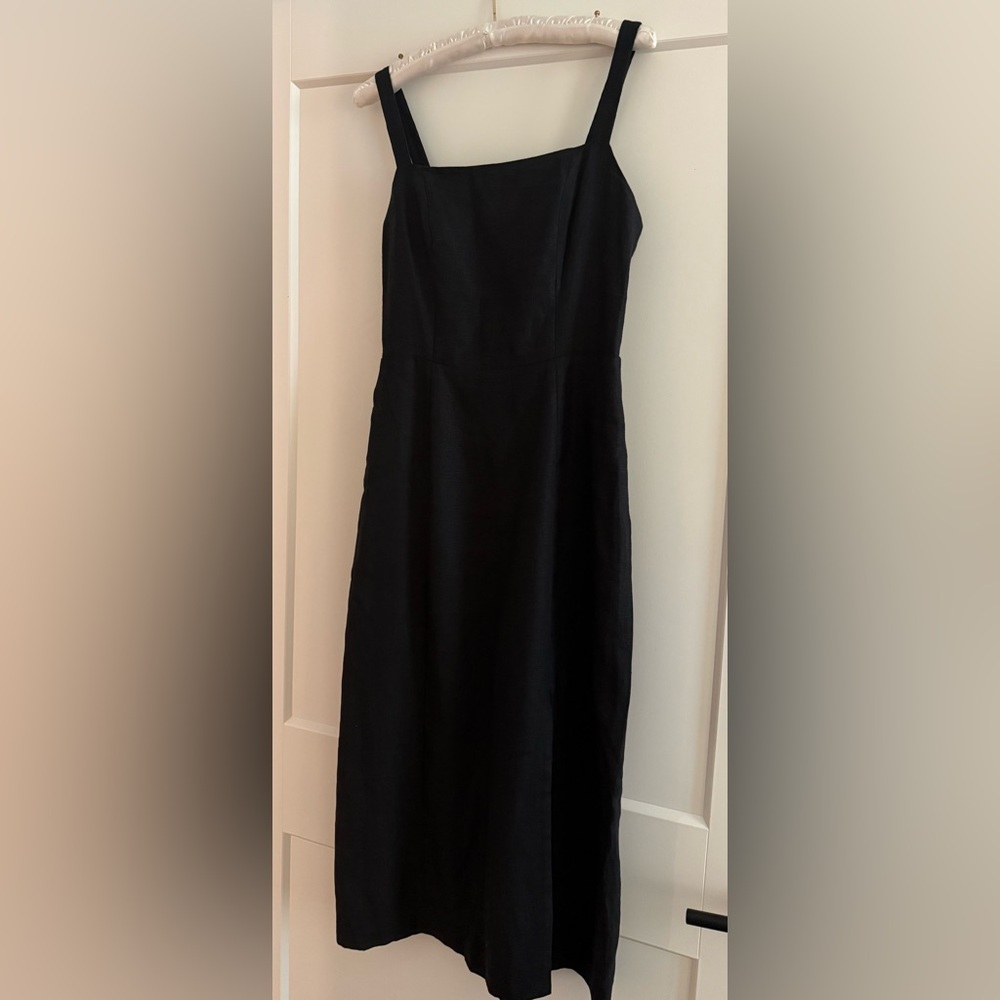 Sézane Black Linen Dress